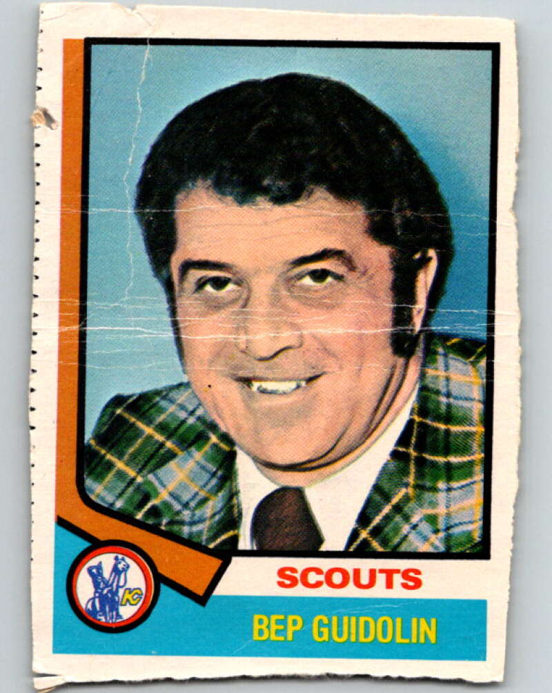 1974-75 O-Pee-Chee #34 Bep Guidolin CO Kansas City Scouts V4291