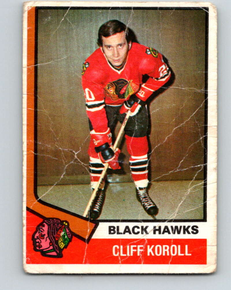 1974-75 O-Pee-Chee #35 Cliff Koroll Chicago Blackhawks V4296