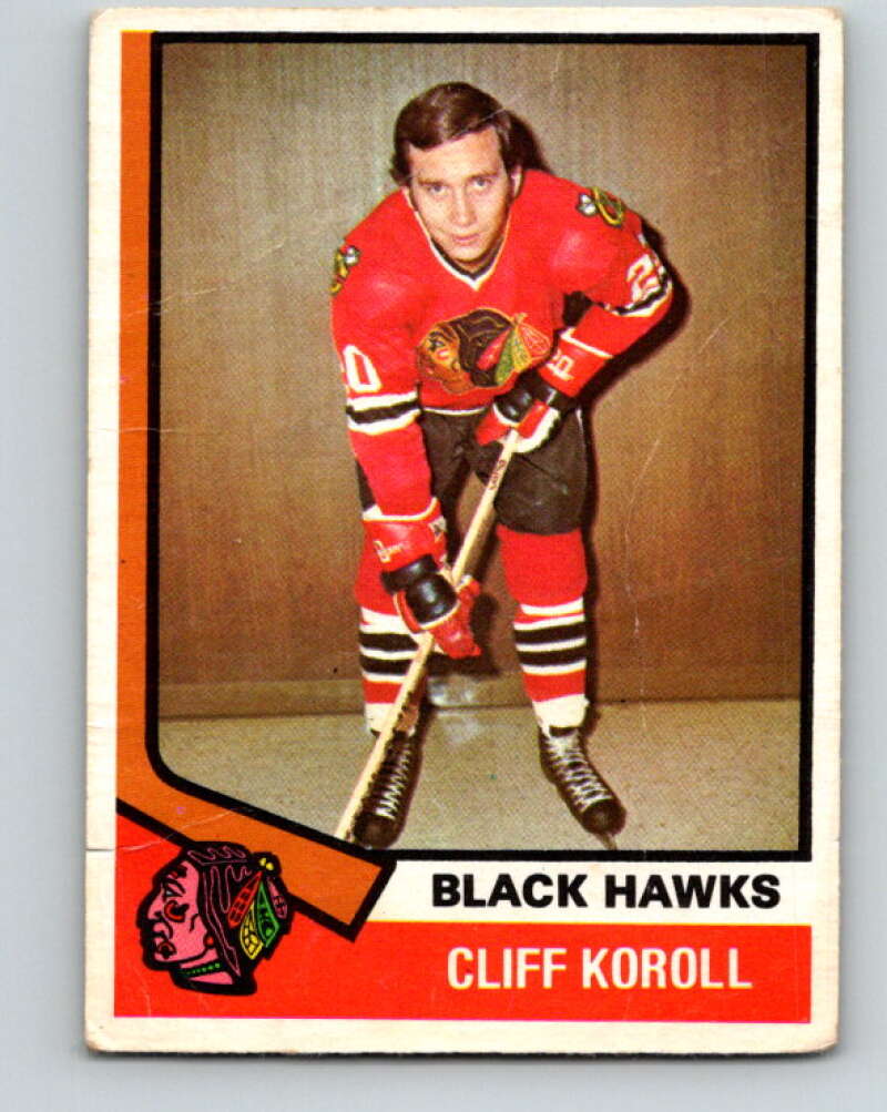 1974-75 O-Pee-Chee #35 Cliff Koroll Chicago Blackhawks V4297