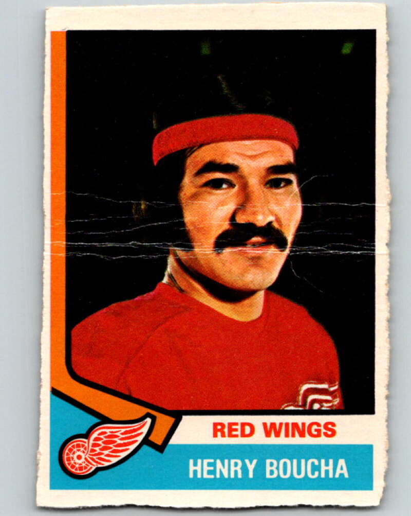 1974-75 O-Pee-Chee #38 Henry Boucha Detroit Red Wings V4299