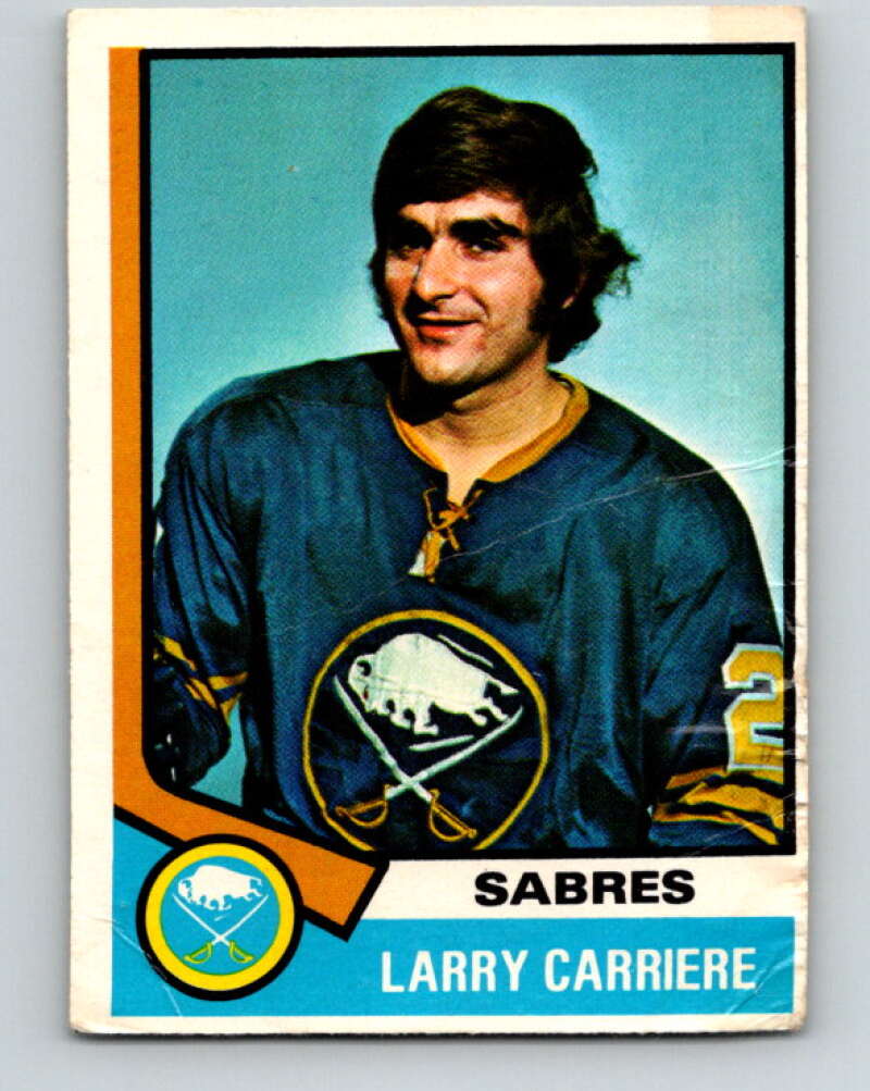 1974-75 O-Pee-Chee #43 Larry Carriere Buffalo Sabres V4311