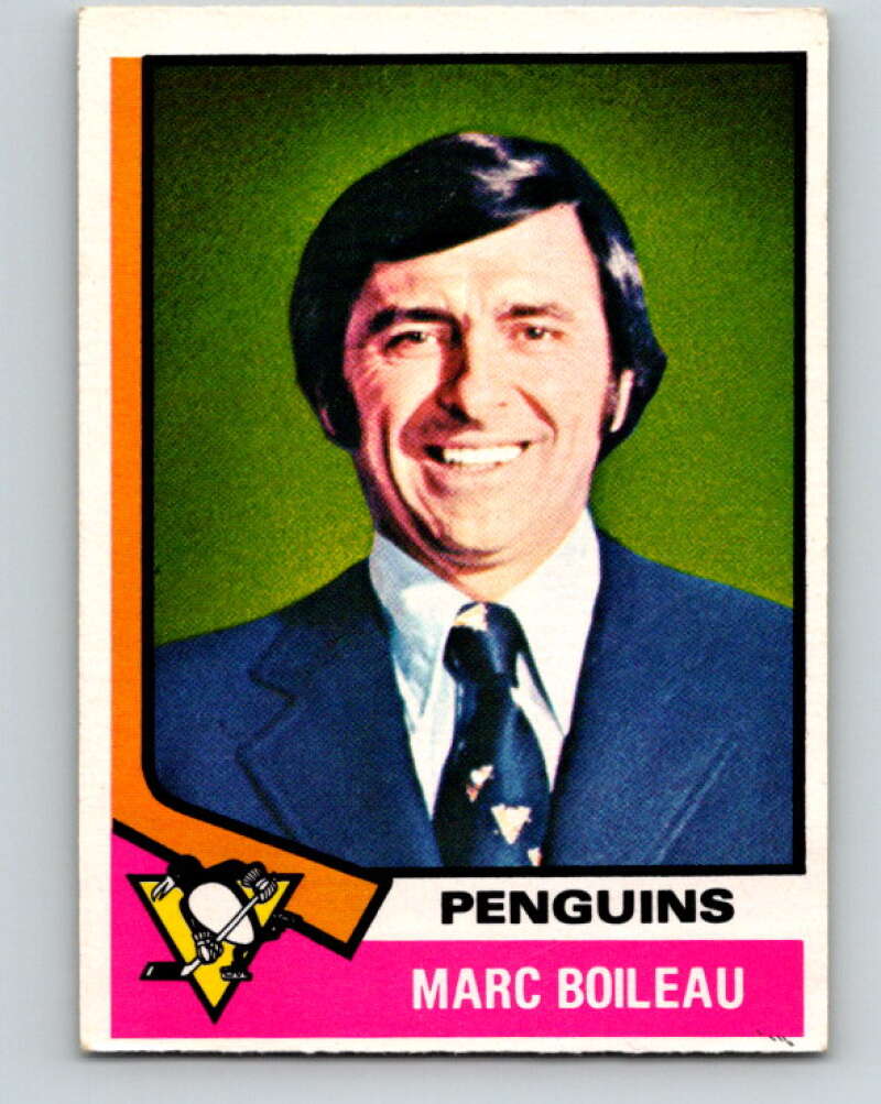 1974-75 O-Pee-Chee #49 Marc Boileau CO Pittsburgh Penguins V4319