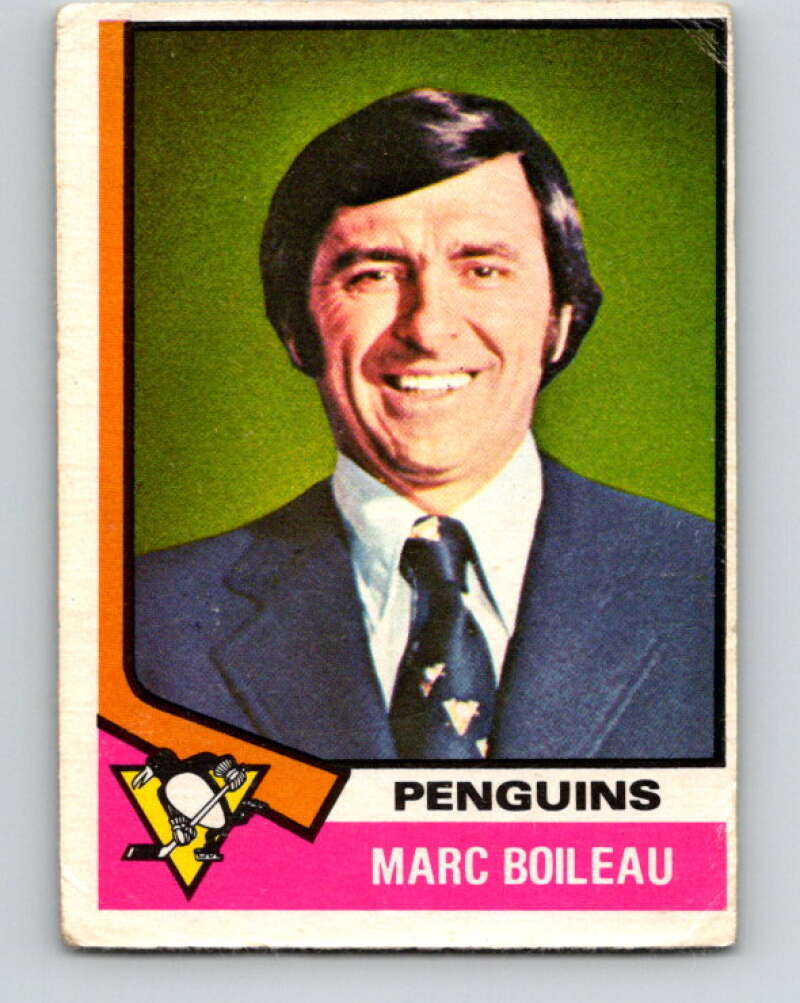 1974-75 O-Pee-Chee #49 Marc Boileau CO Pittsburgh Penguins V4321