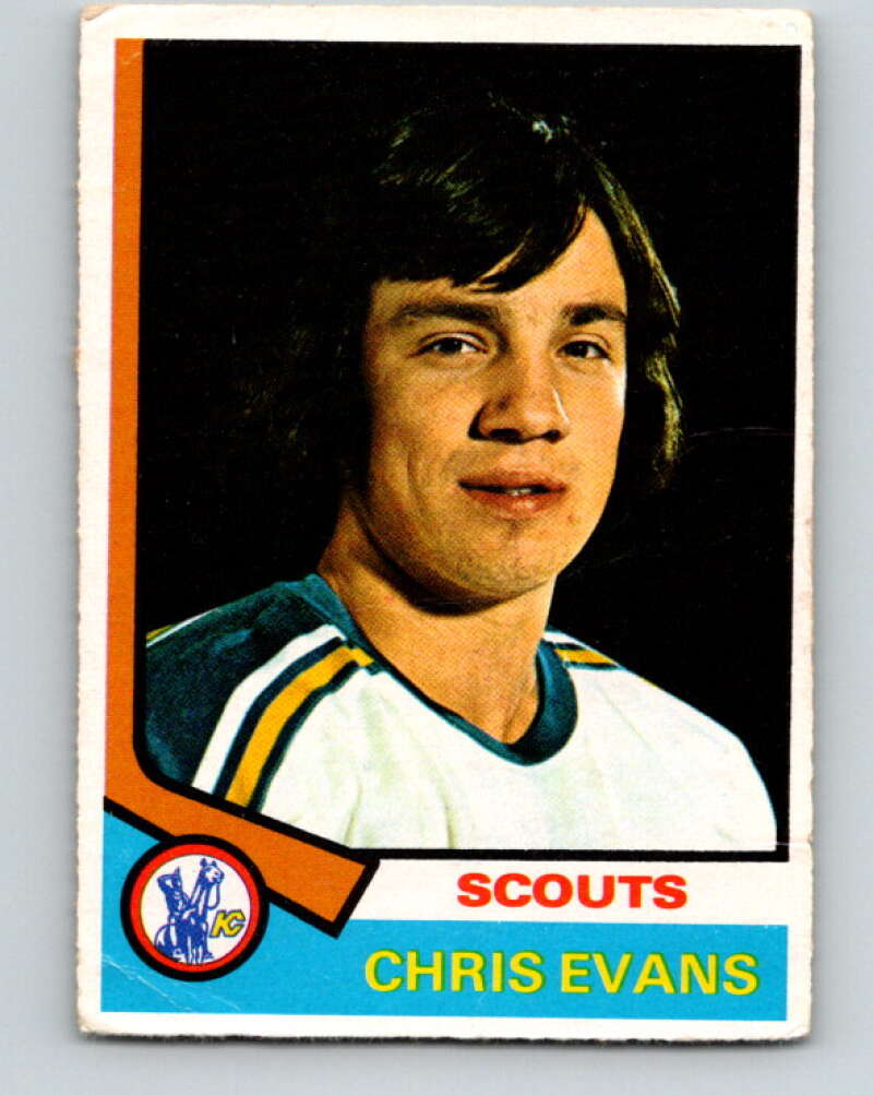 1974-75 O-Pee-Chee #59 Chris Evans Kansas City Scouts V4341