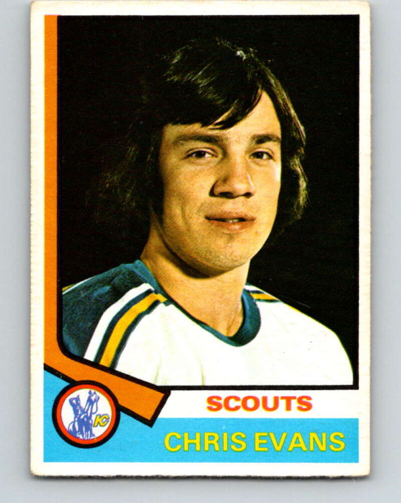 1974-75 O-Pee-Chee #59 Chris Evans Kansas City Scouts V4343