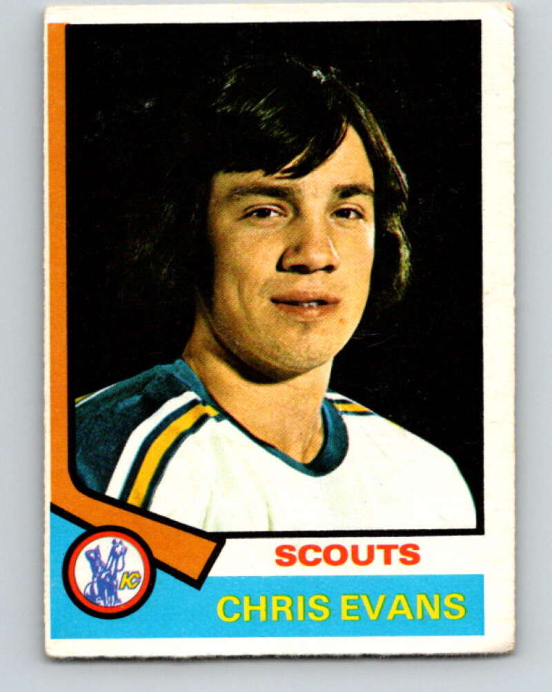 1974-75 O-Pee-Chee #59 Chris Evans Kansas City Scouts V4344