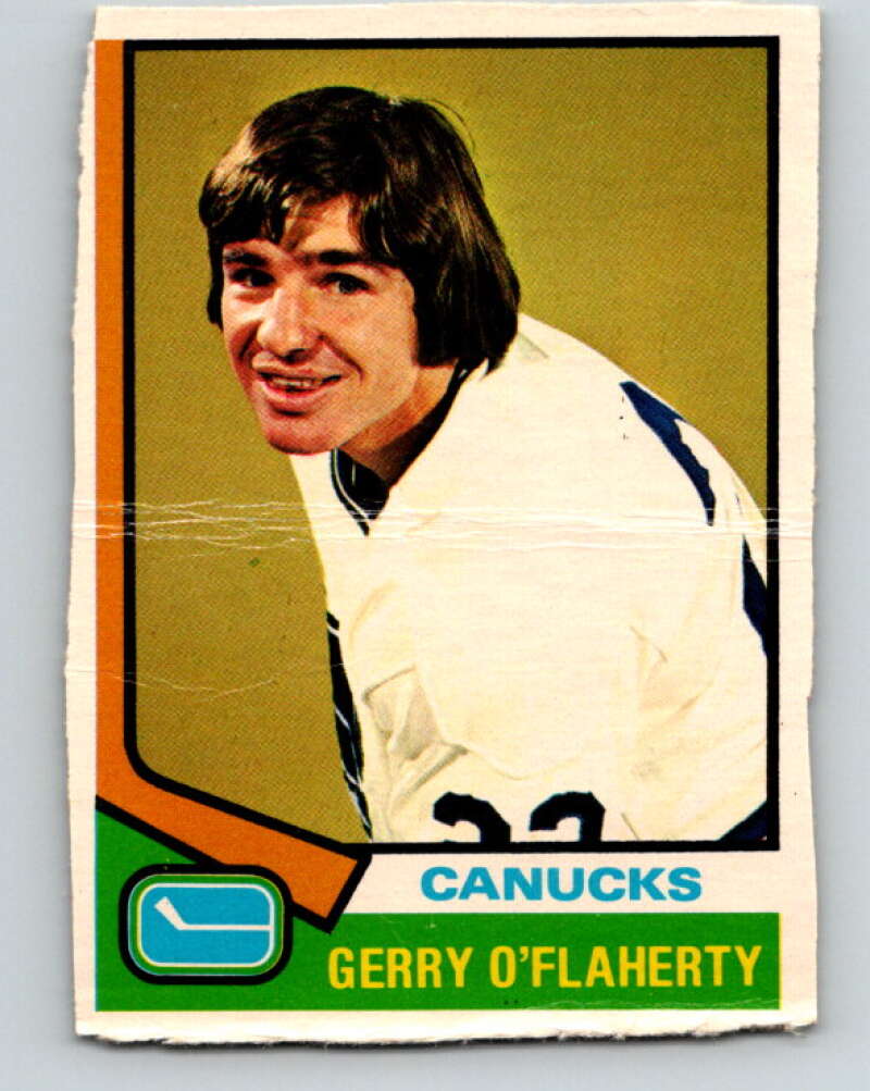 1974-75 O-Pee-Chee #71 Gerry O'Flaherty Vancouver Canucks V4370