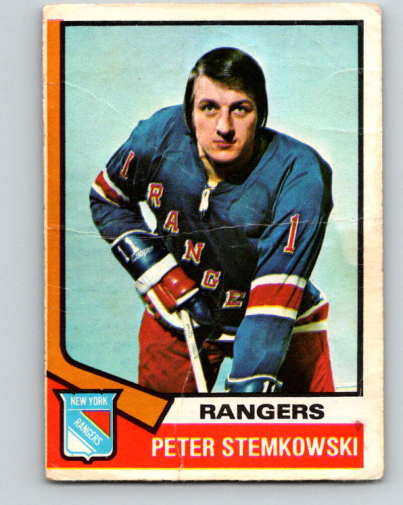 1974-75 O-Pee-Chee #77 Pete Stemkowski New York Rangers V4377