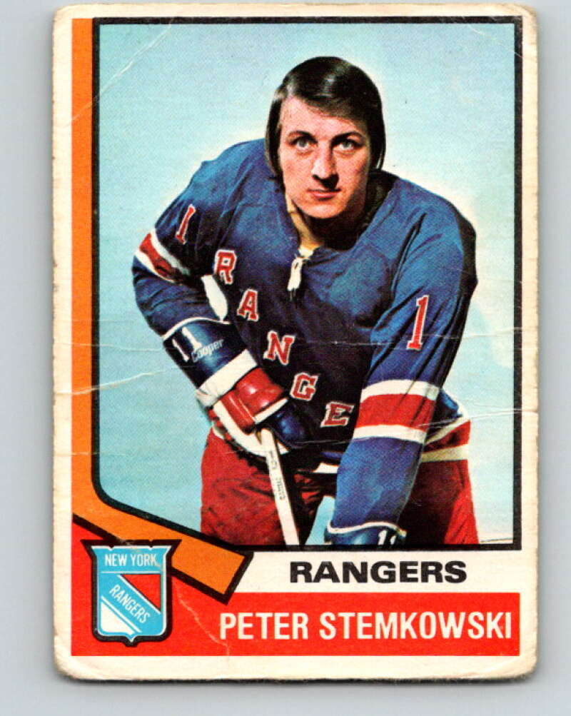 1974-75 O-Pee-Chee #77 Pete Stemkowski New York Rangers V4378