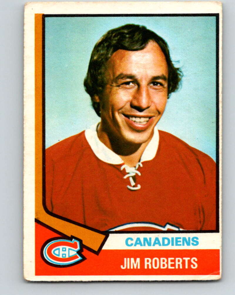1974-75 O-Pee-Chee #78 Jim Roberts Montreal Canadiens V4379