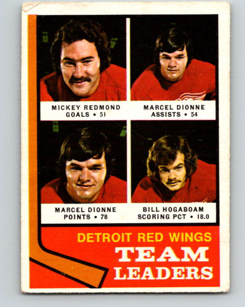 1974-75 O-Pee-Chee #84 Bill Hogaboam TL Detroit Red Wings V4396