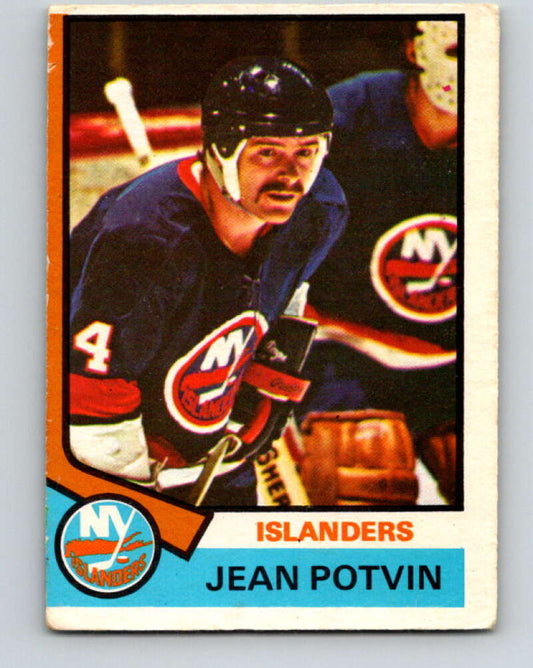 1974-75 O-Pee-Chee #101 Jean Potvin  RC Rookie New York Islanders  V4436