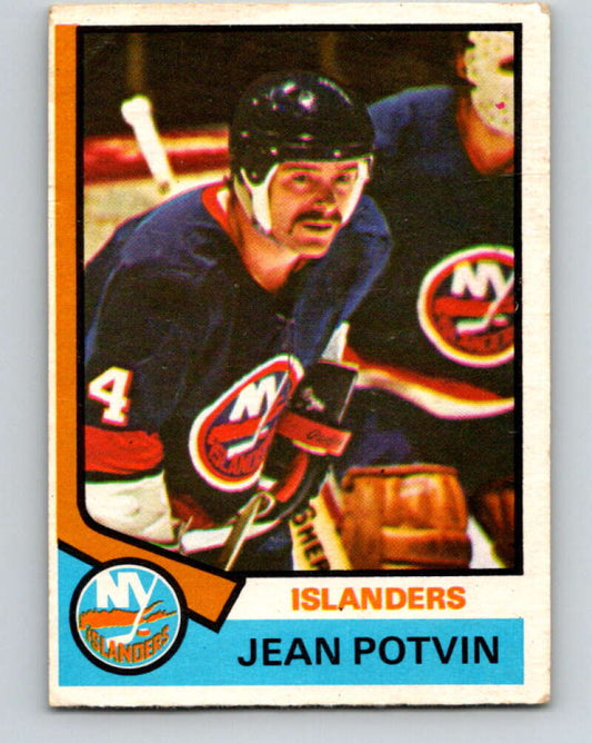 1974-75 O-Pee-Chee #101 Jean Potvin  RC Rookie New York Islanders  V4437