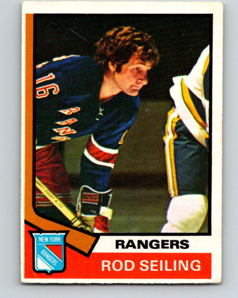 1974-75 O-Pee-Chee #102 Rod Seiling New York Rangers V4438