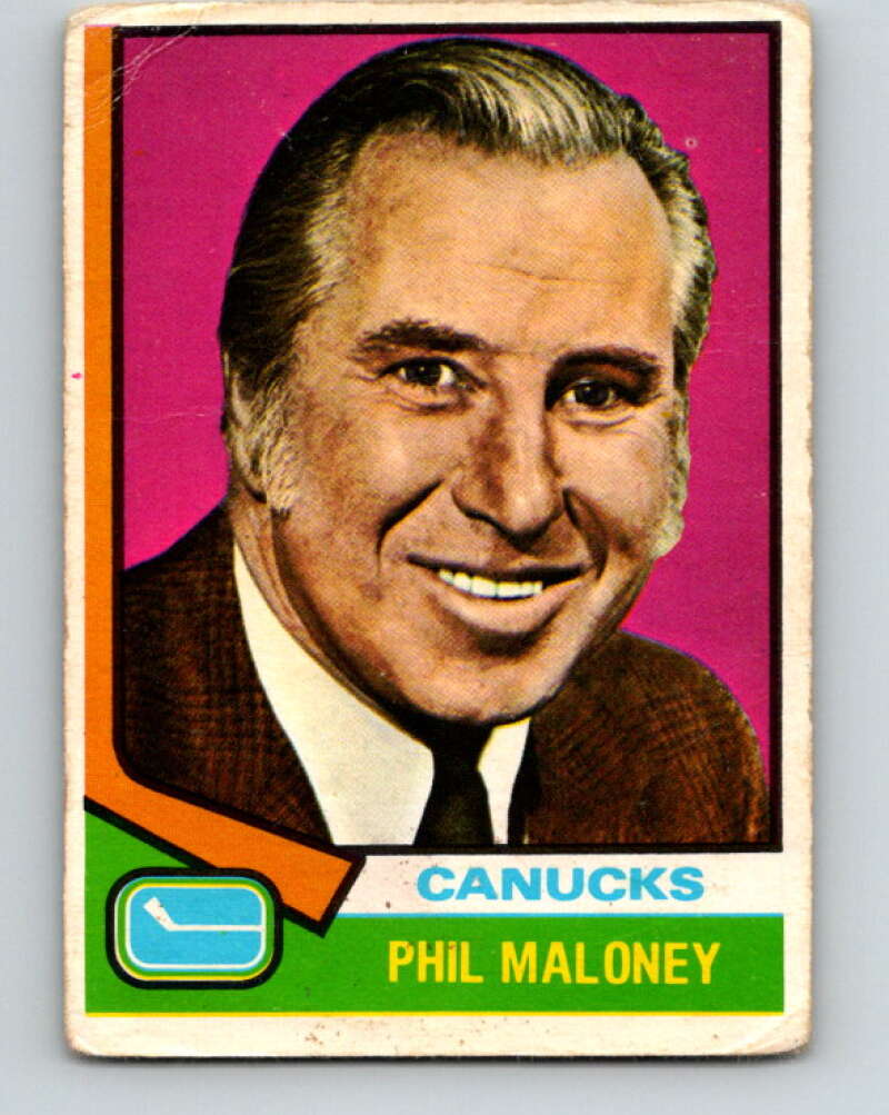 1974-75 O-Pee-Chee #104 Phil Maloney CO RC Rookie Canucks V4440