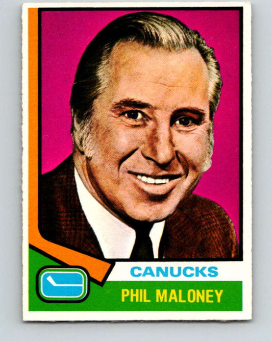 1974-75 O-Pee-Chee #104 Phil Maloney CO  RC Rookie Canucks  V4442