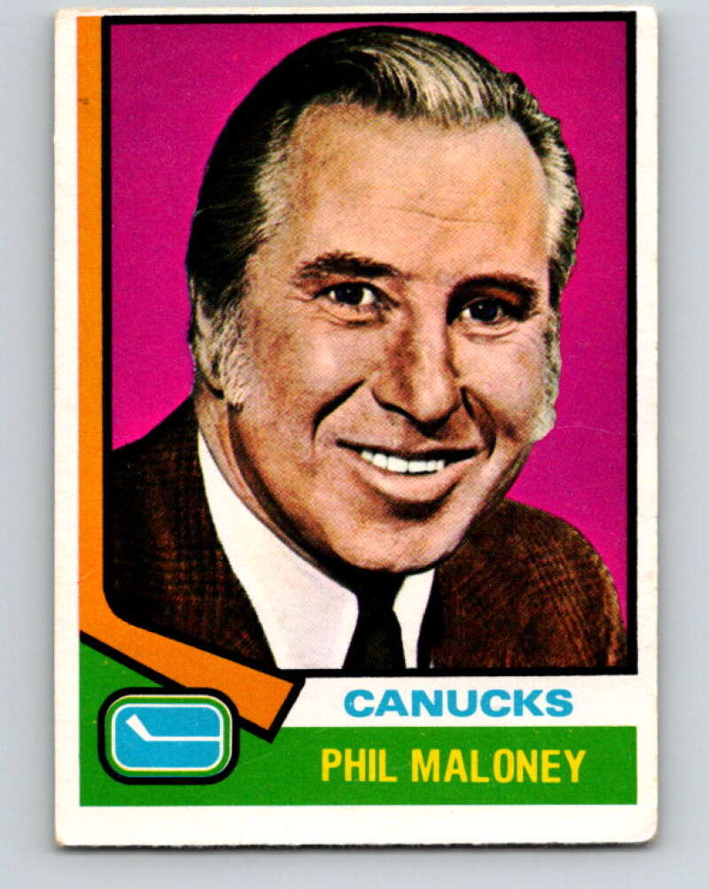 1974-75 O-Pee-Chee #104 Phil Maloney CO RC Rookie Canucks V4443