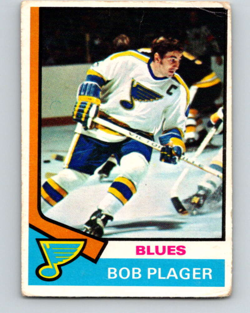 1974-75 O-Pee-Chee #107 Bob Plager UER St. Louis Blues V4458