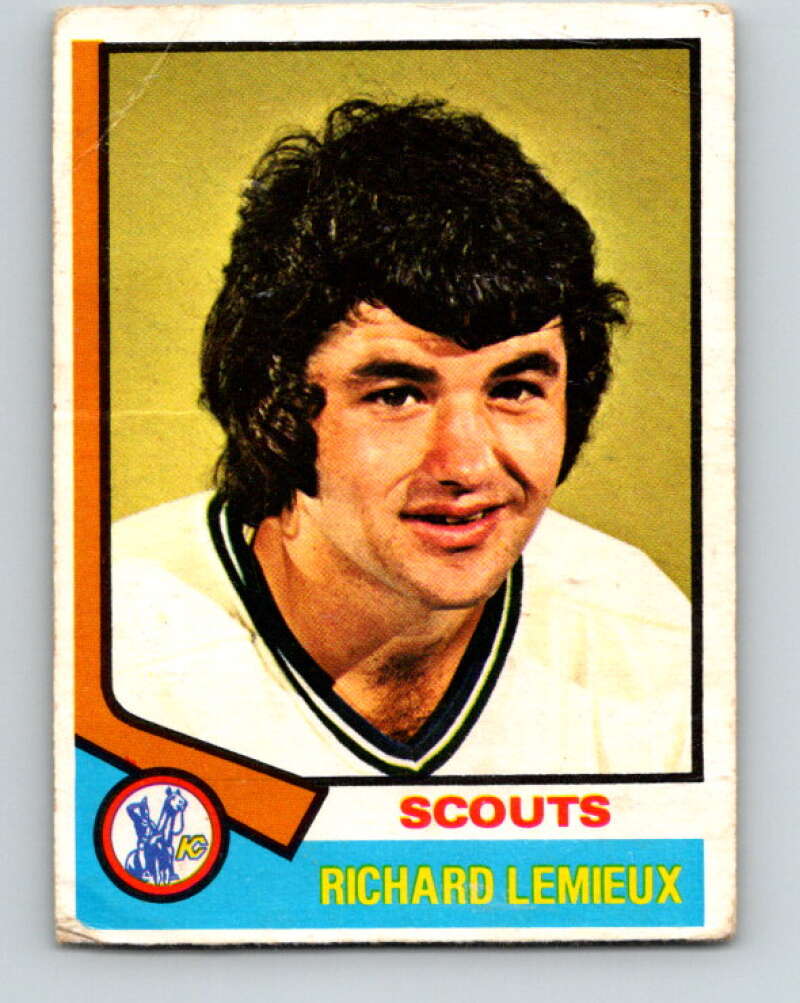 1974-75 O-Pee-Chee #114 Richard Lemieux Kansas City Scouts V4481