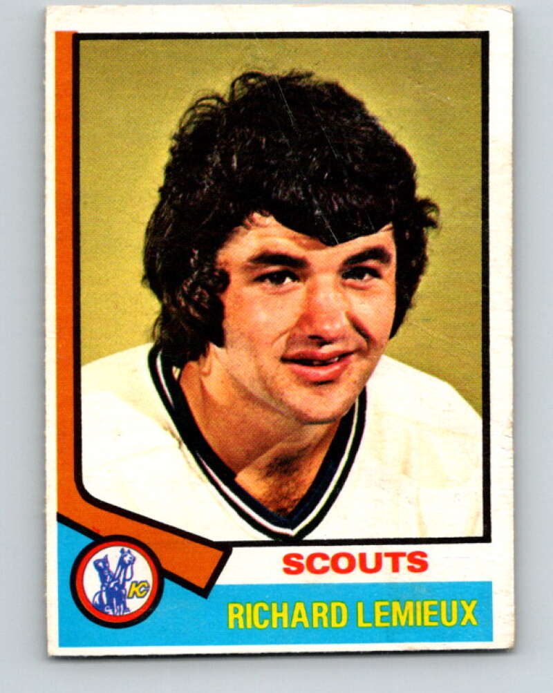 1974-75 O-Pee-Chee #114 Richard Lemieux Kansas City Scouts V4482
