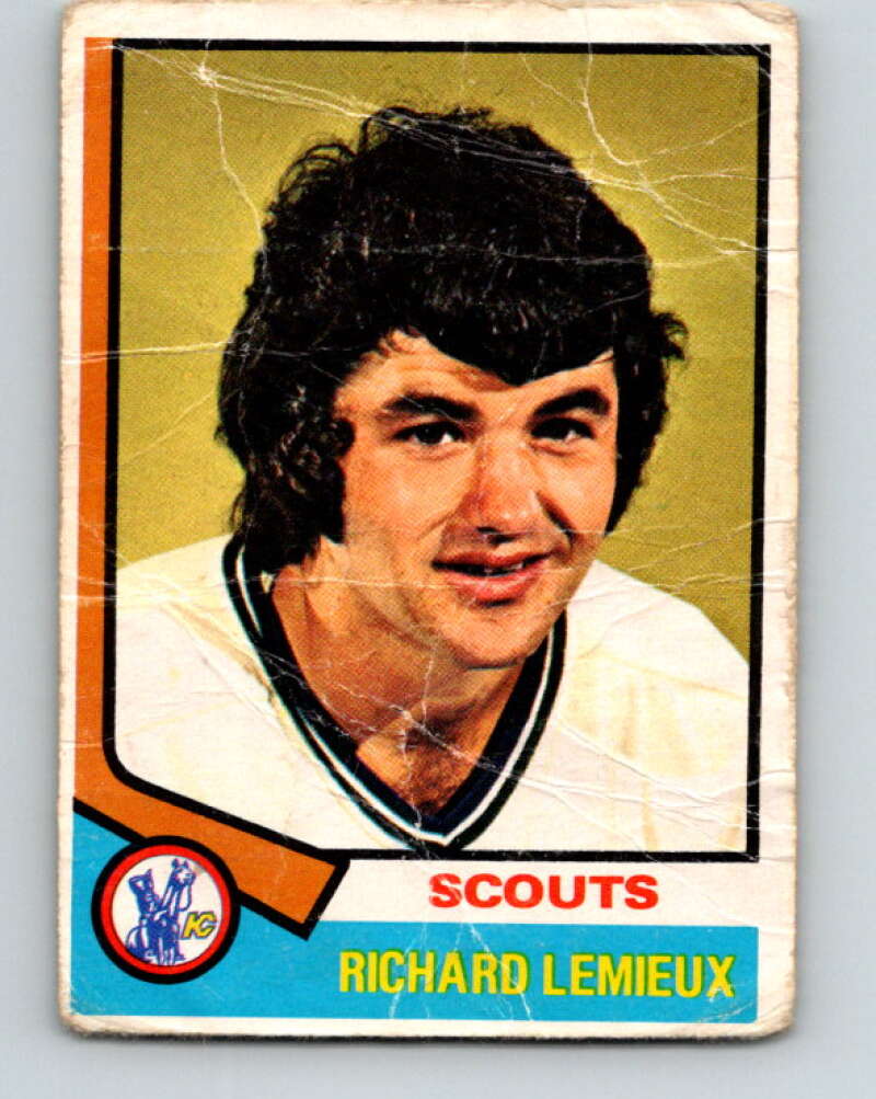 1974-75 O-Pee-Chee #114 Richard Lemieux Kansas City Scouts V4483