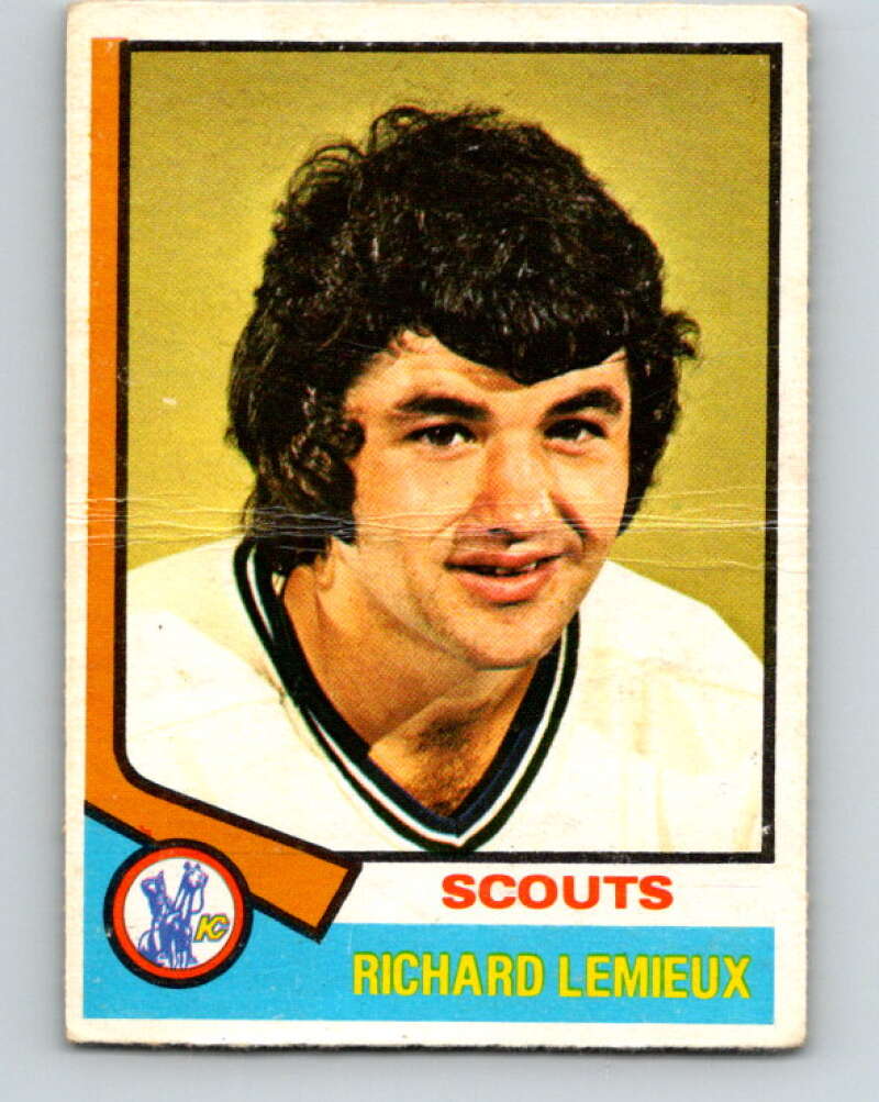 1974-75 O-Pee-Chee #114 Richard Lemieux Kansas City Scouts V4484