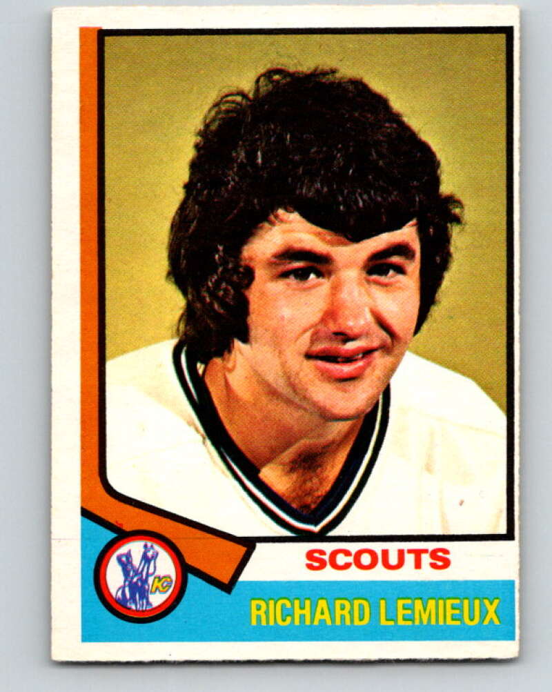 1974-75 O-Pee-Chee #114 Richard Lemieux Kansas City Scouts V4485