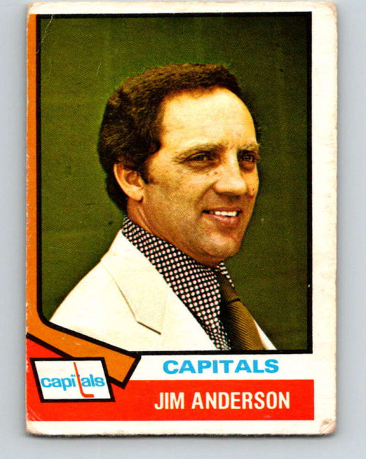 1974-75 O-Pee-Chee #118 Jim Anderson CO  RC Rookie Washington Capitals  V4490