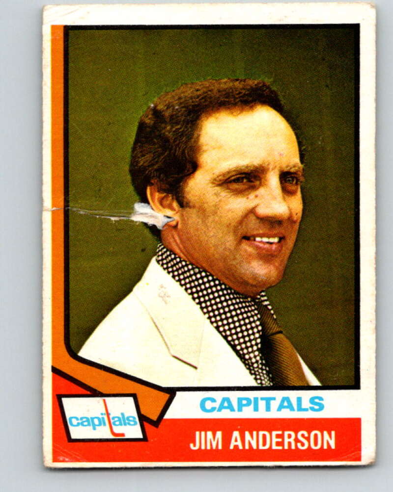 1974-75 O-Pee-Chee #118 Jim Anderson CO RC Rookie Washington Capitals V4491