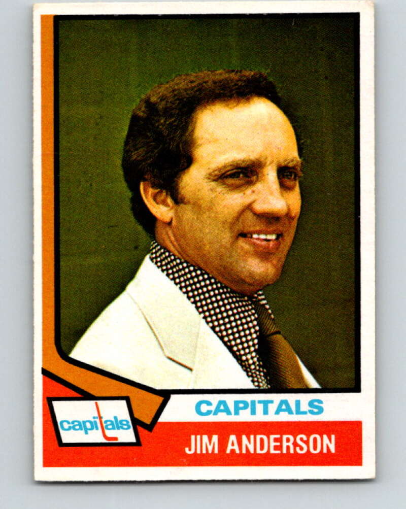 1974-75 O-Pee-Chee #118 Jim Anderson CO RC Rookie Washington Capitals V4492