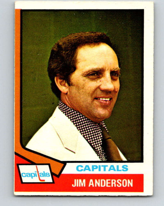 1974-75 O-Pee-Chee #118 Jim Anderson CO  RC Rookie Washington Capitals  V4493
