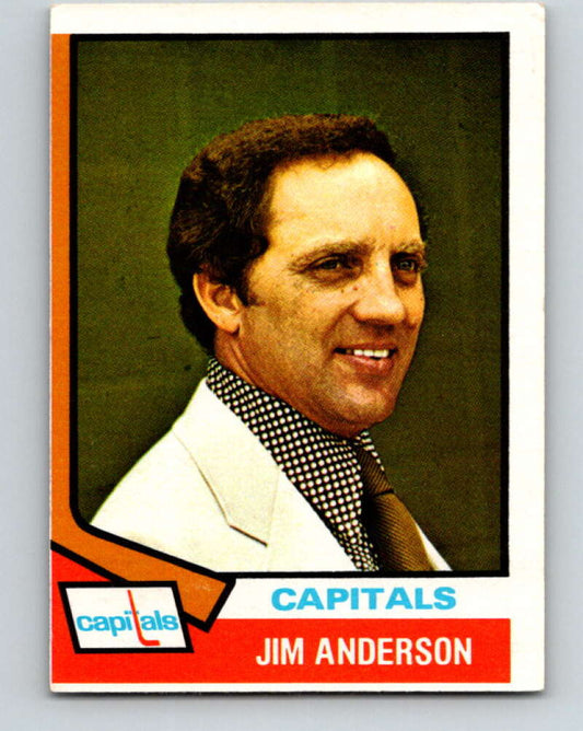 1974-75 O-Pee-Chee #118 Jim Anderson CO  RC Rookie Washington Capitals  V4494