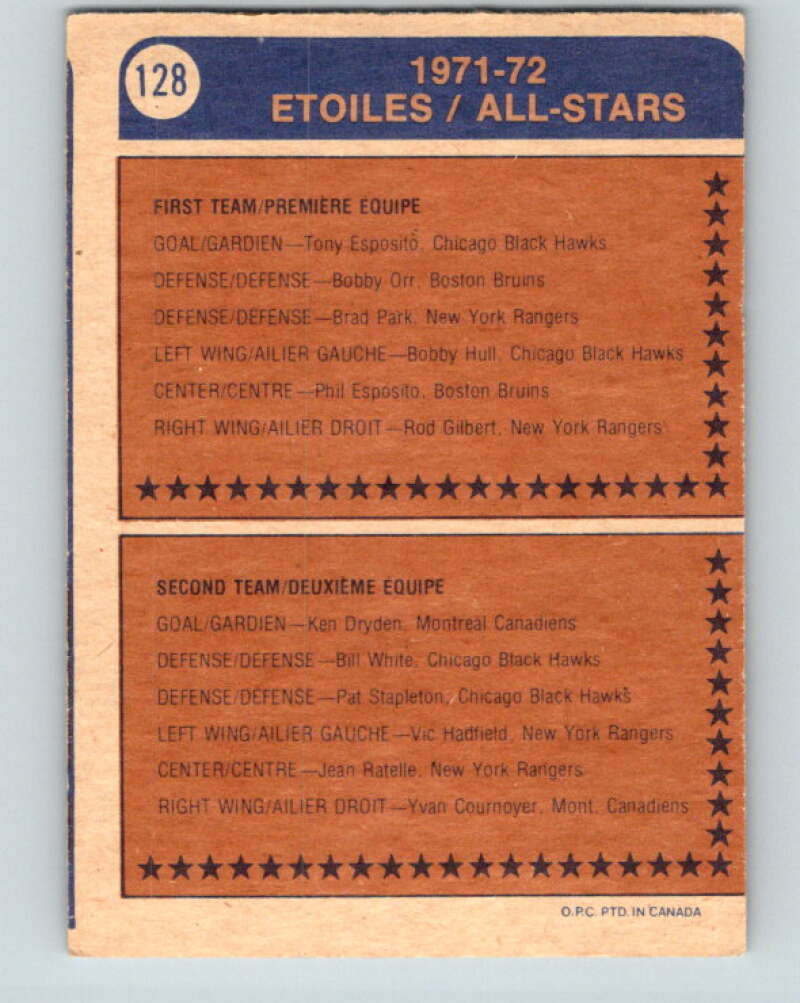1974-75 O-Pee-Chee #128 Ken Hodge AS Boston Bruins V4517