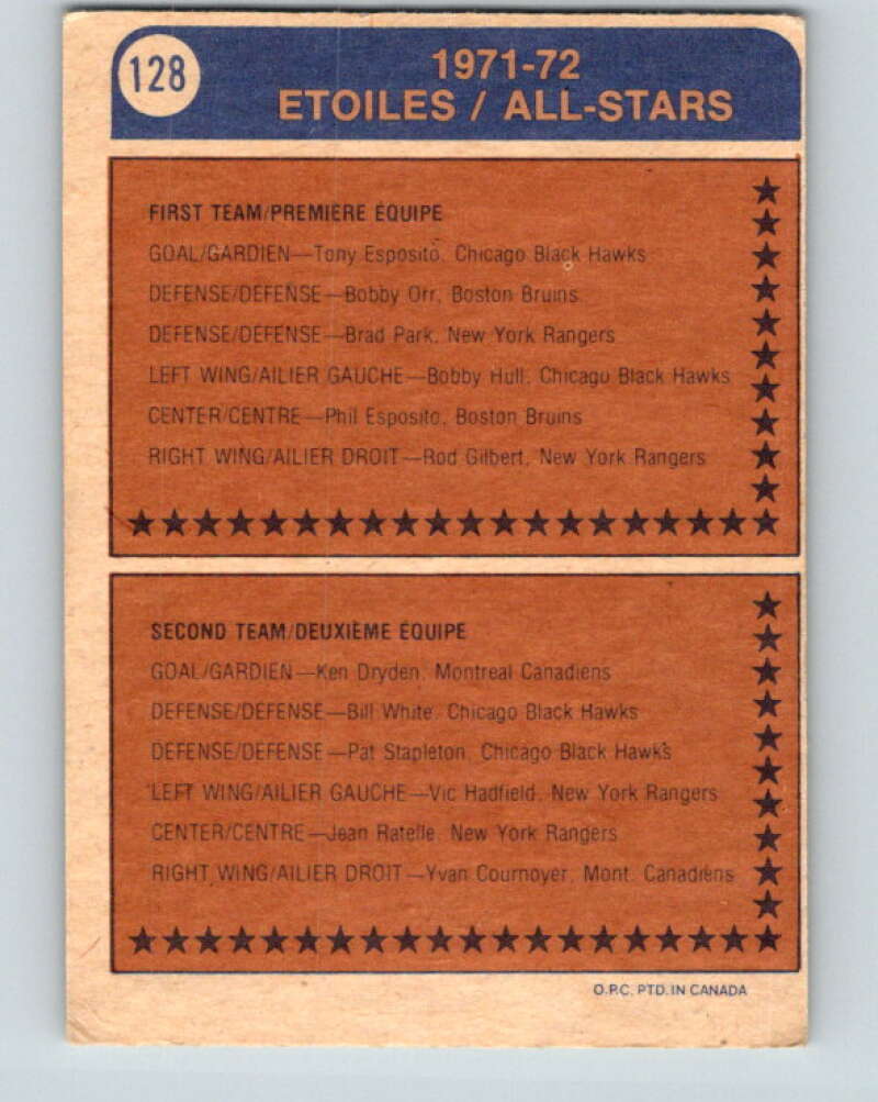 1974-75 O-Pee-Chee #128 Ken Hodge AS Boston Bruins V4518