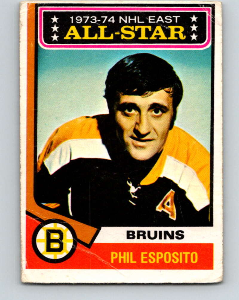 1974-75 O-Pee-Chee #129 Phil Esposito AS Boston Bruins V4521