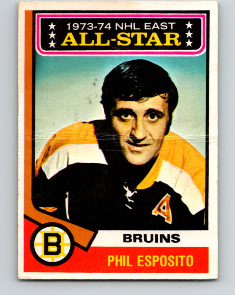1974-75 O-Pee-Chee #129 Phil Esposito AS Boston Bruins V4522