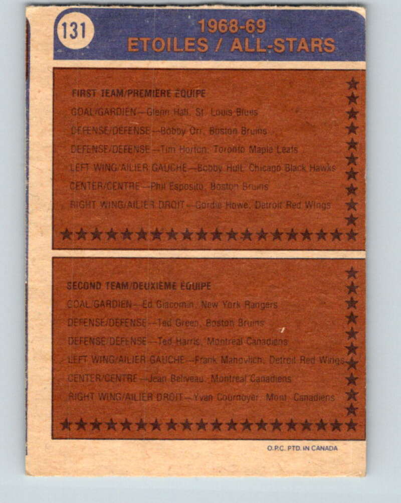 1974-75 O-Pee-Chee #131 Brad Park AS New York Rangers V4525