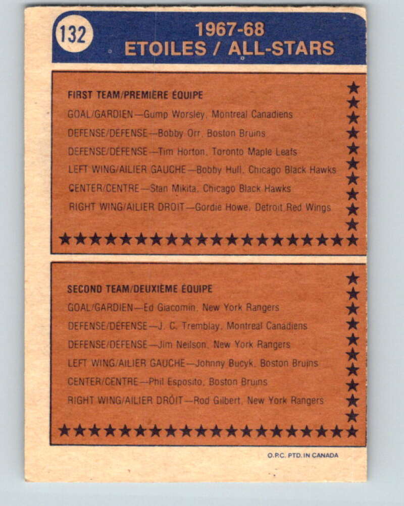 1974-75 O-Pee-Chee #132 Gilles Gilbert AS Boston Bruins V4528