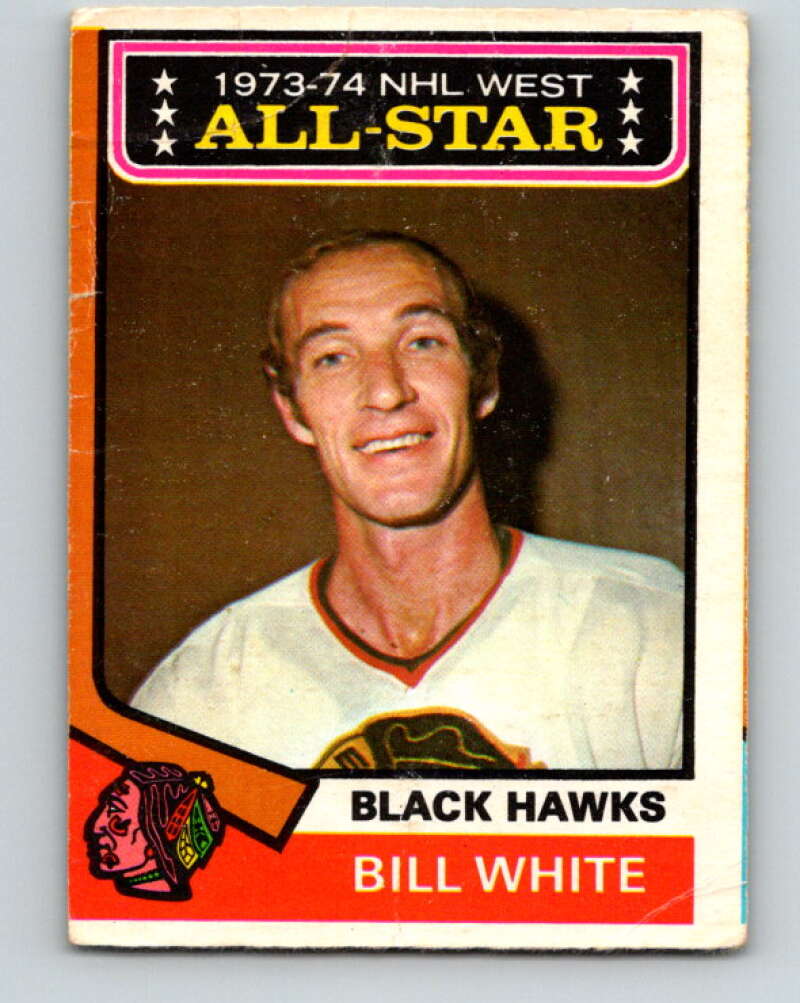 1974-75 O-Pee-Chee #136 Bill White AS Chicago Blackhawks V4537