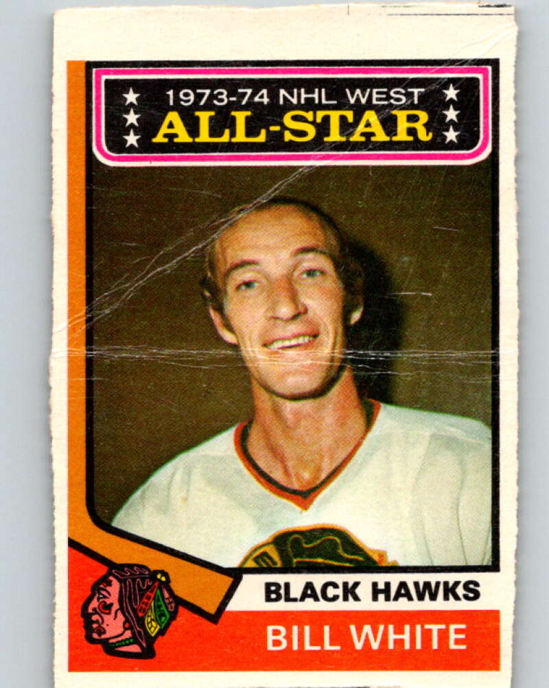 1974-75 O-Pee-Chee #136 Bill White AS Chicago Blackhawks V4538