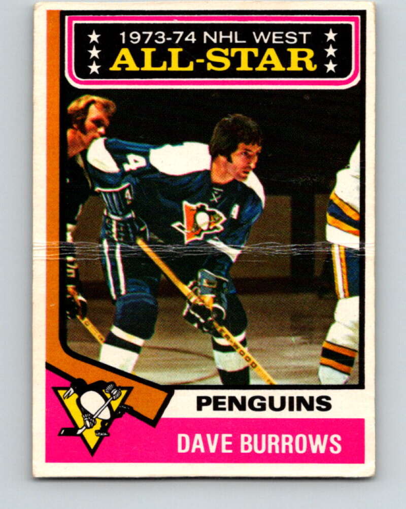 1974-75 O-Pee-Chee #137 Dave Burrows AS Pittsburgh Penguins V4542