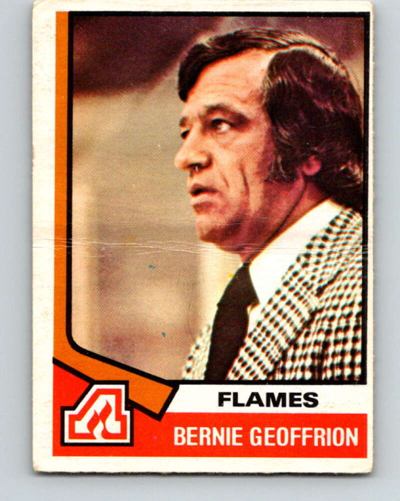 1974-75 O-Pee-Chee #147 Bernie Geoffrion CO Atlanta Flames V4563