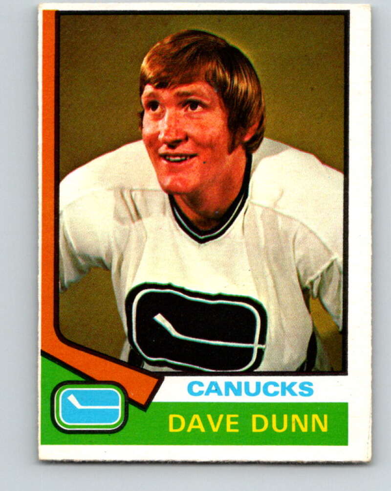 1974-75 O-Pee-Chee #152 Dave Dunn RC Rookie Vancouver Canucks V4569