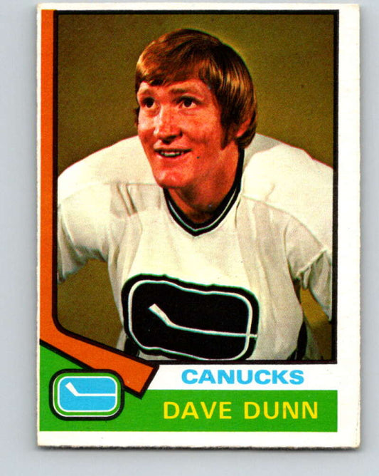 1974-75 O-Pee-Chee #152 Dave Dunn  RC Rookie Vancouver Canucks  V4569