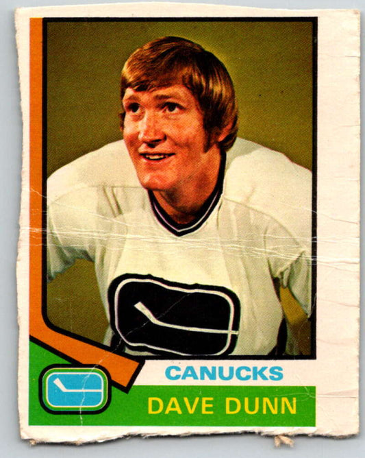 1974-75 O-Pee-Chee #152 Dave Dunn  RC Rookie Vancouver Canucks  V4570