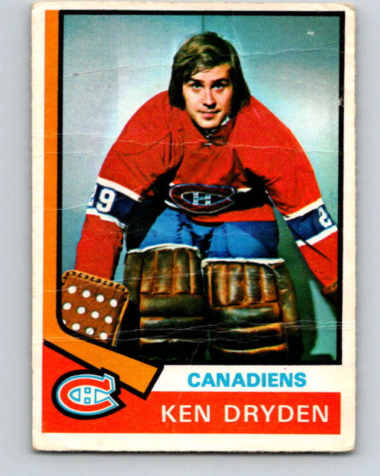 1974-75 O-Pee-Chee #155 Ken Dryden  Montreal Canadiens  V4581