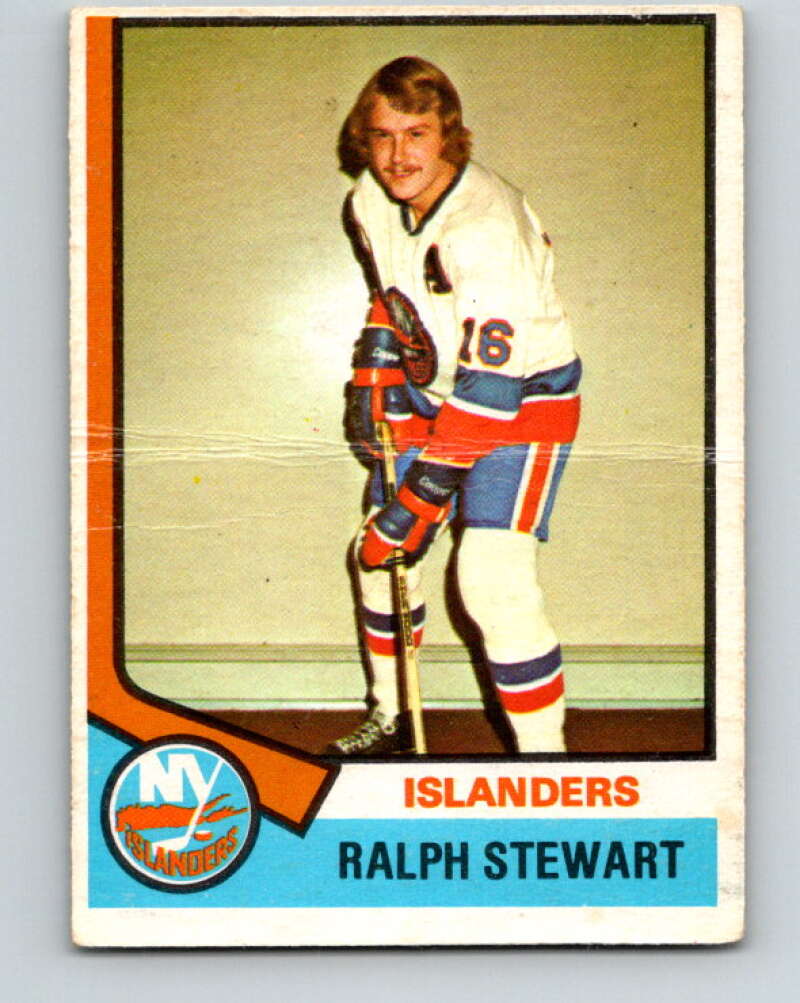 1974-75 O-Pee-Chee #158 Ralph Stewart RC Rookie New York Islanders V4588