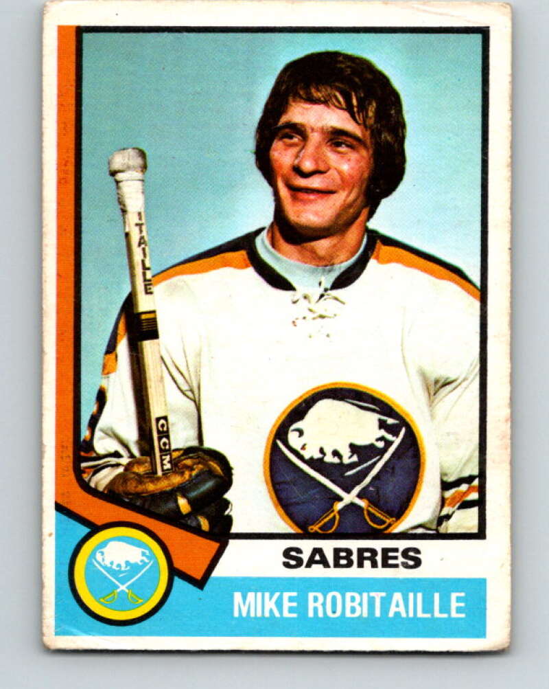 1974-75 O-Pee-Chee #159 Mike Robitaille Buffalo Sabres V4592