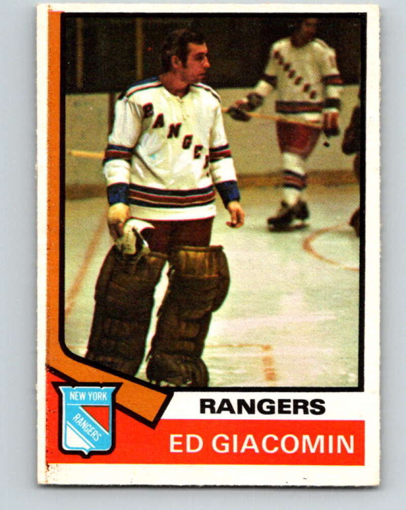 1974-75 O-Pee-Chee #160 Ed Giacomin New York Rangers V4594