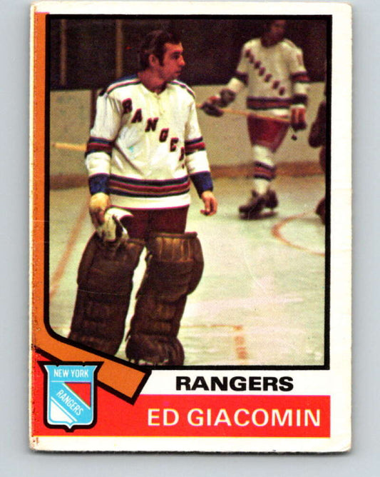 1974-75 O-Pee-Chee #160 Ed Giacomin  New York Rangers  V4595